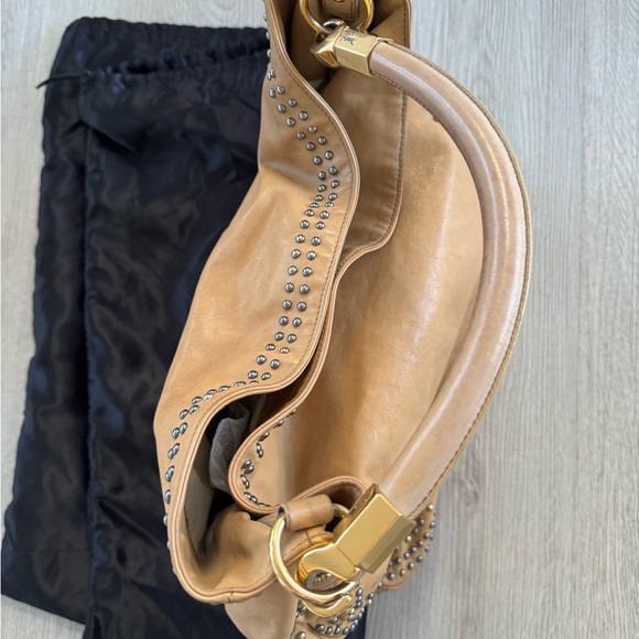 Yves Saint Laurent Camel Studded Shoulder Bag - Picture 5 of 15